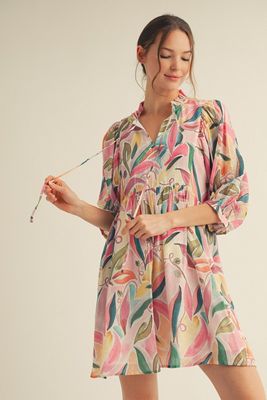 Lellie Dress, Pink Mix