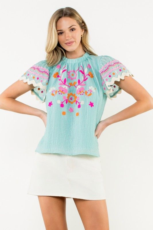 THML Ruby Embroidered Top