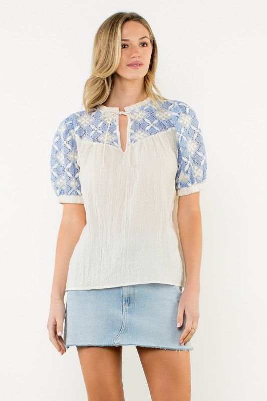 THML Nora Embroidered Top