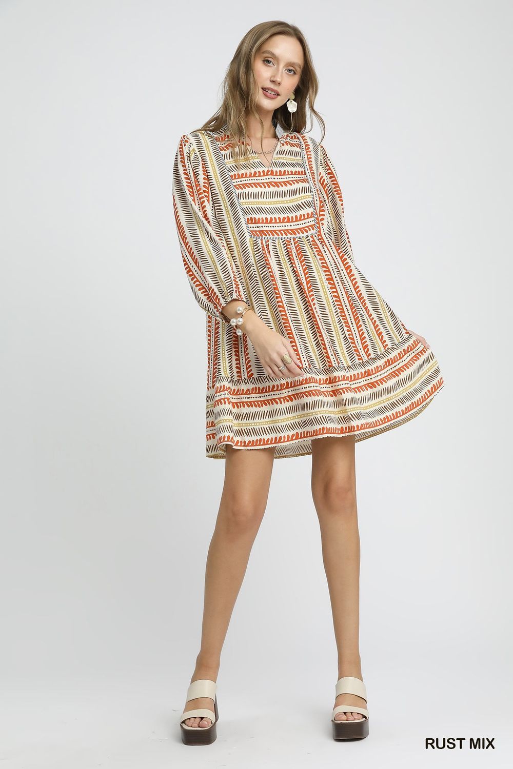 Rust Striped Dress