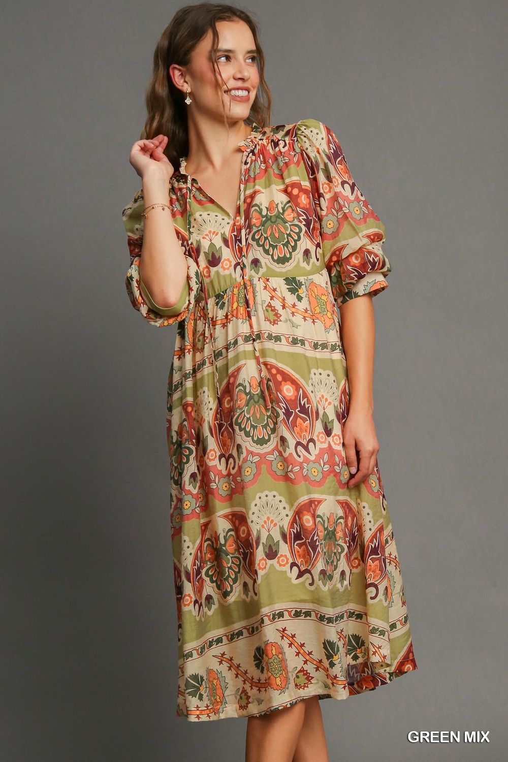 Taylor Dress, Green Mix