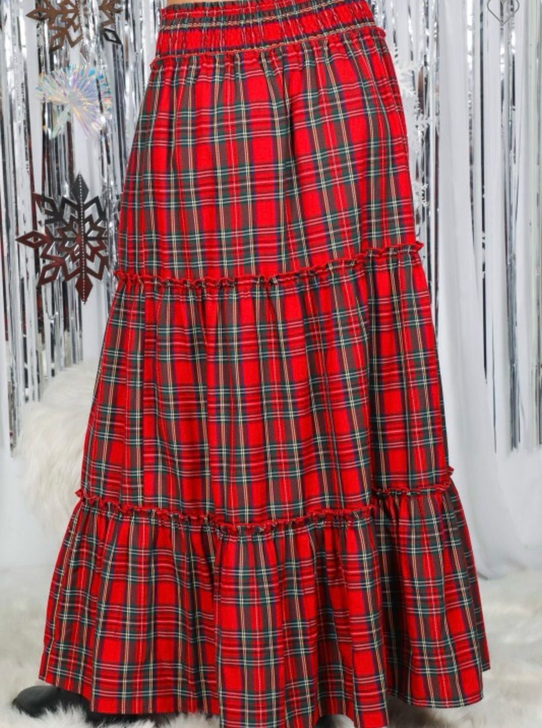 Christmas Plaid Maxi Skirt
