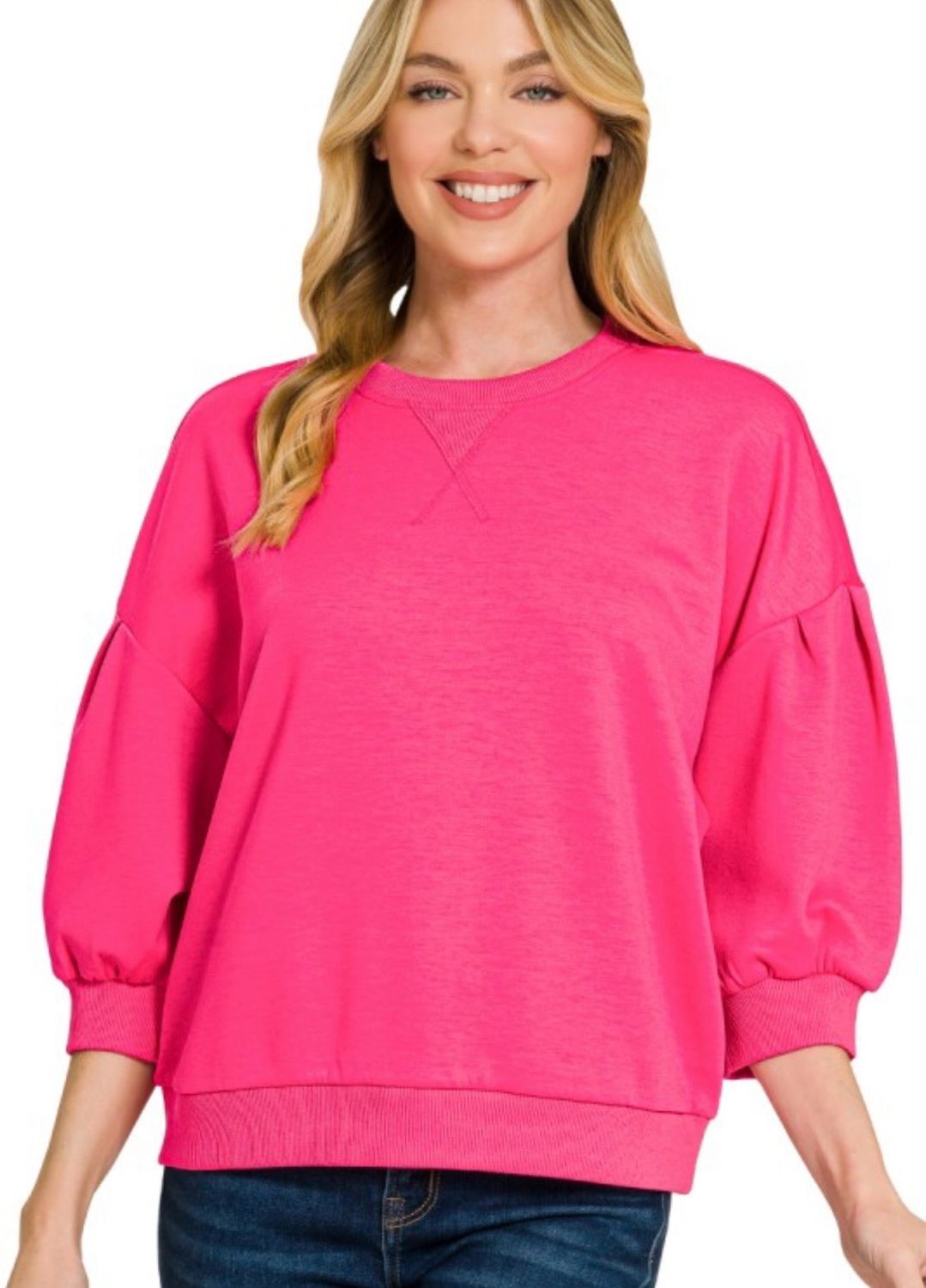 Jane Dolman Top, Hot Pink