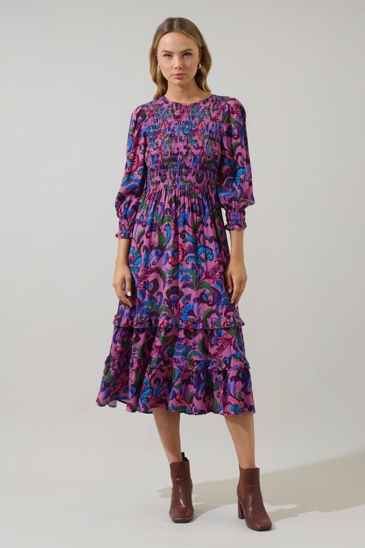 Valier Floral Midi Dress