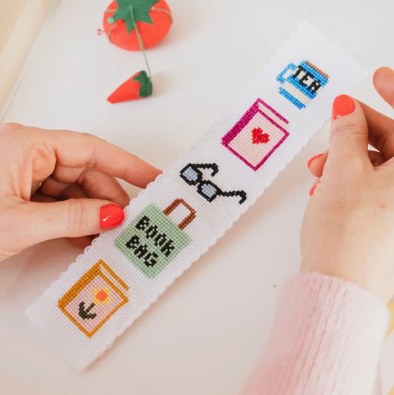 Cotton Clara Cross-Stitch Bookmark, Books