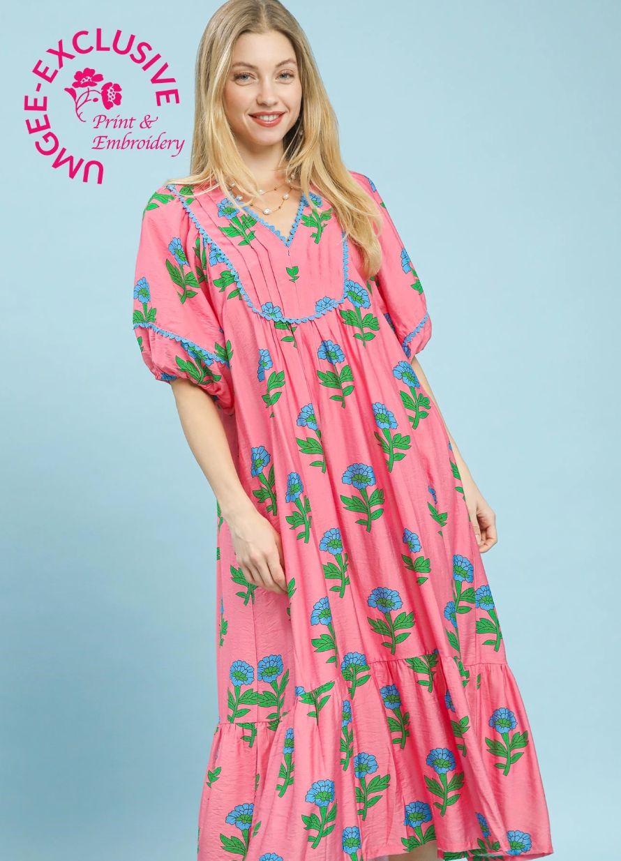 Pink Floral Maxi Dress