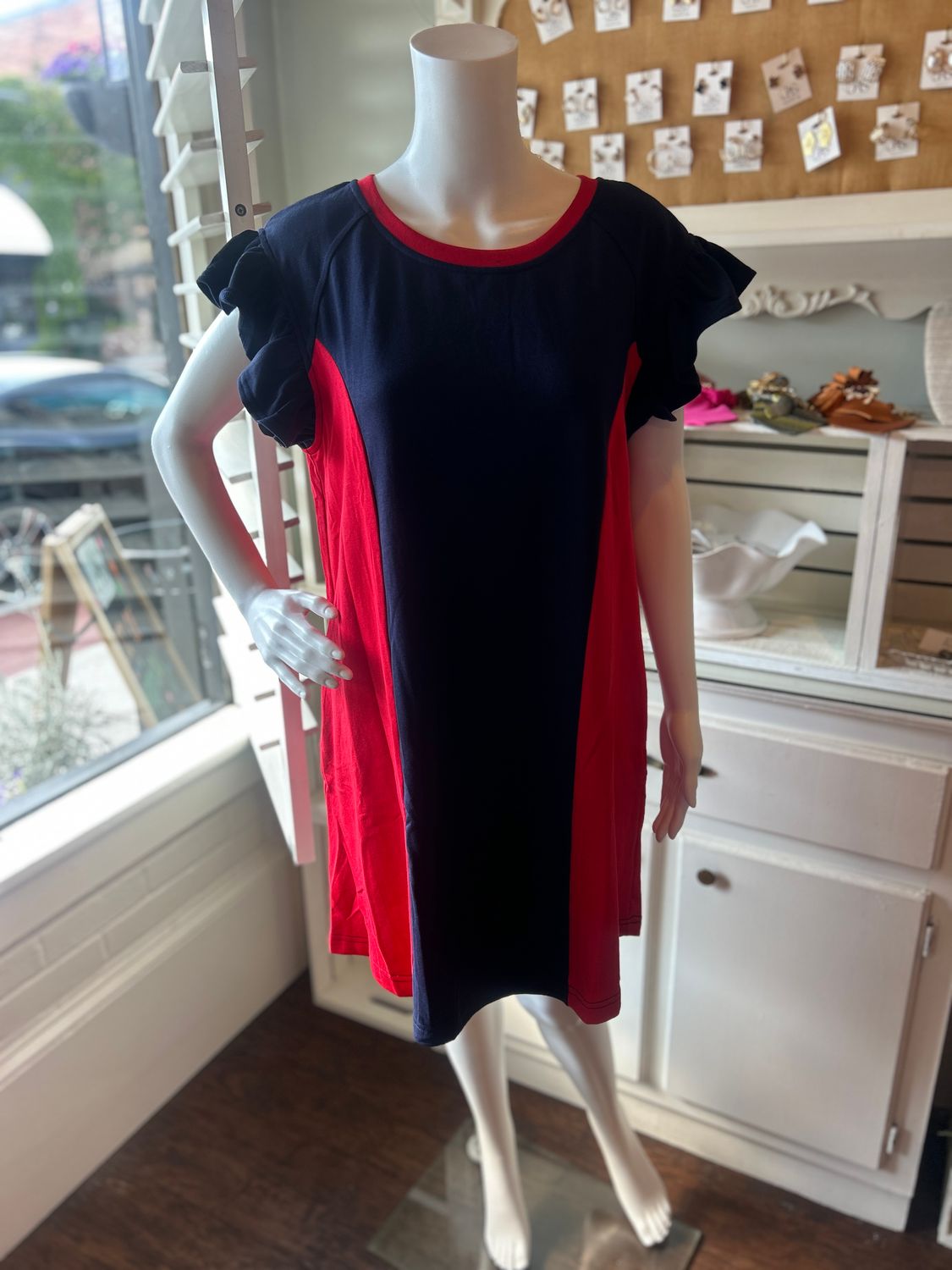 Red and Navy Dress