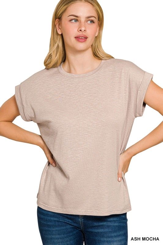 Cotton Modal Tee, Mocha