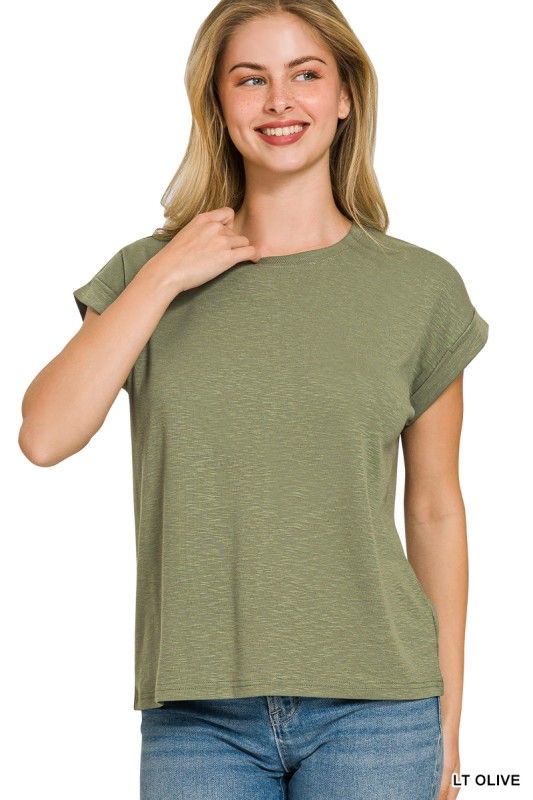 Cotton Modal Tee, Olive