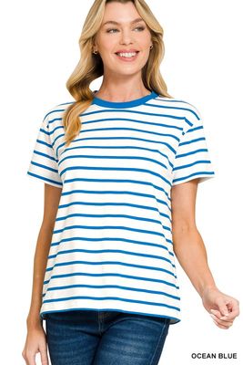 Crew Striped Tee, Ocean