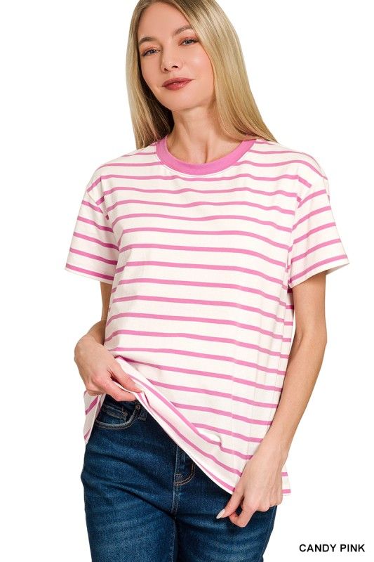 Crew Striped Tee, Candy