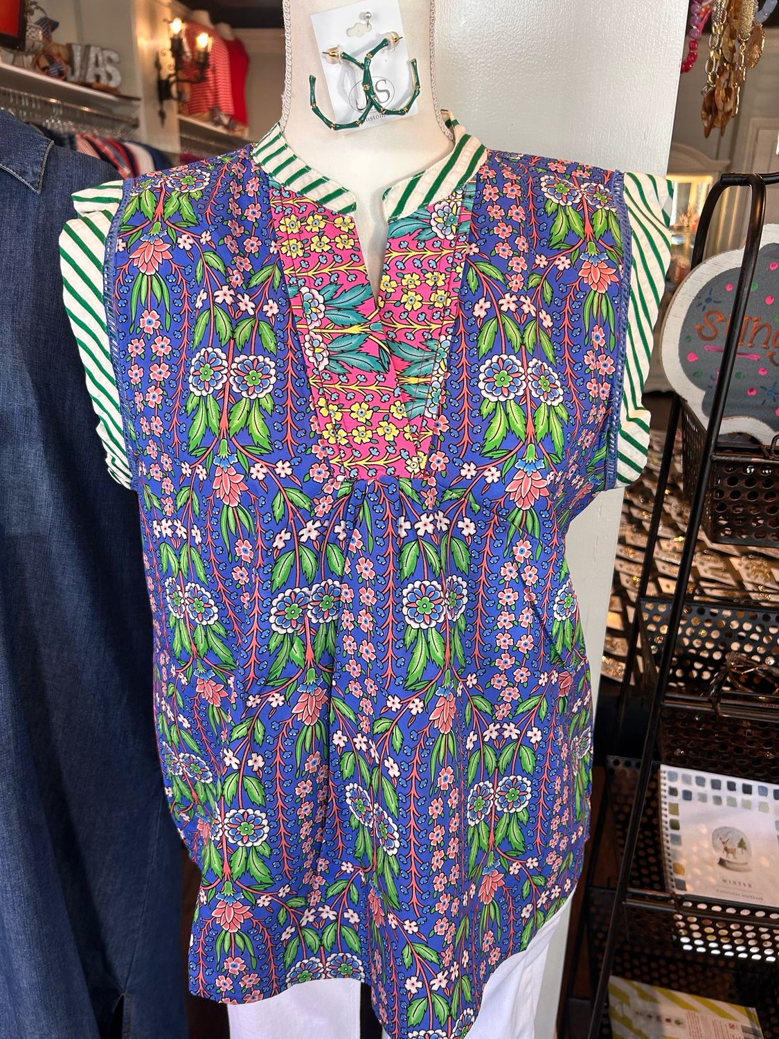 THML Blue Floral Top