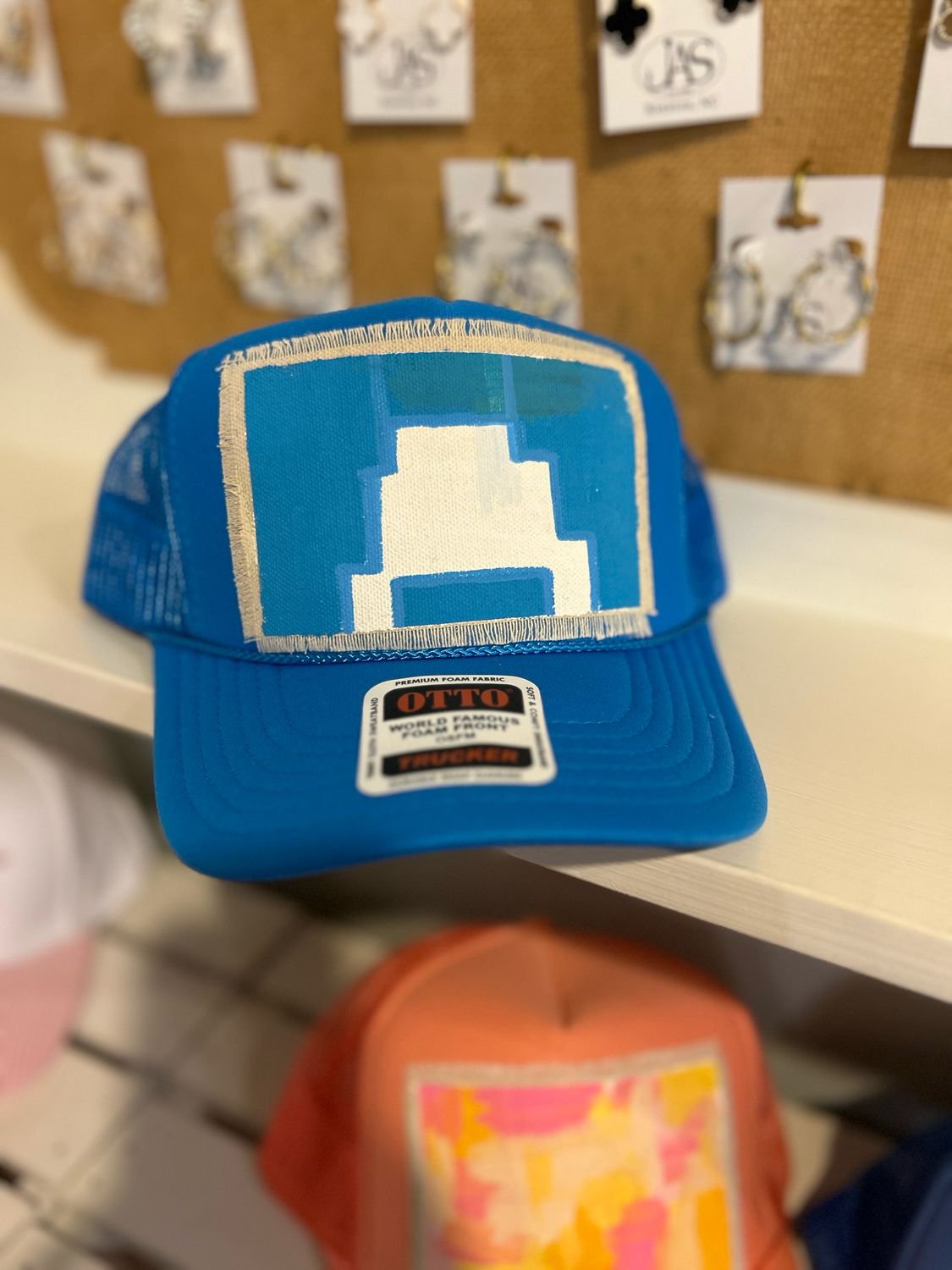 R.Anne Brim Trucker, Ocean Blue Block