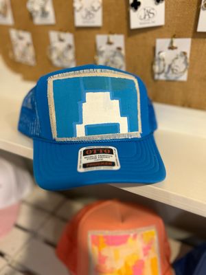R.Anne Brim Trucker, Ocean Blue Block