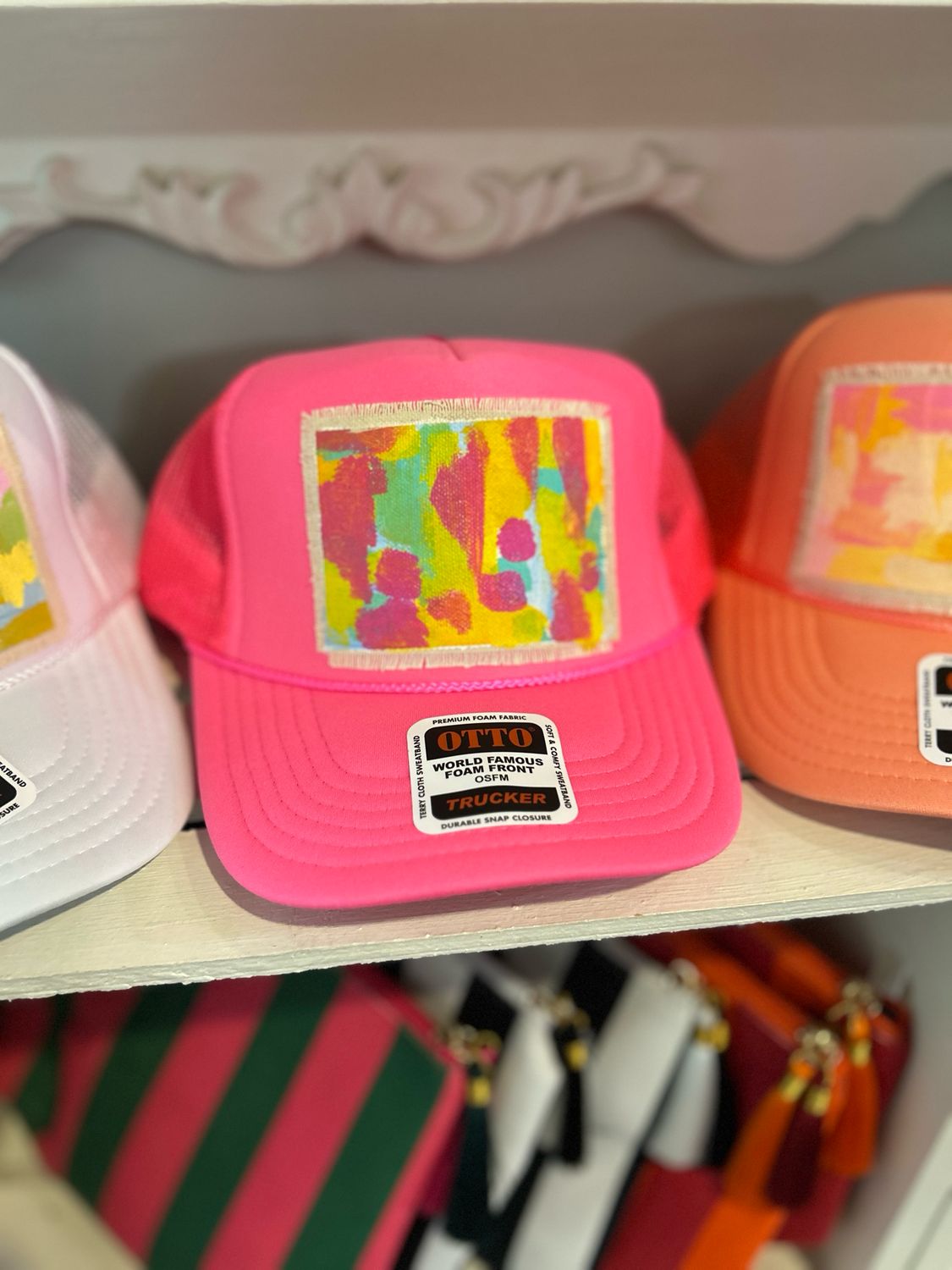 R.Anne Brim Trucker, Pink Abstract
