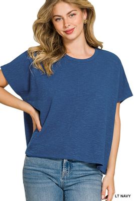 Slub Cotton Tee, Navy