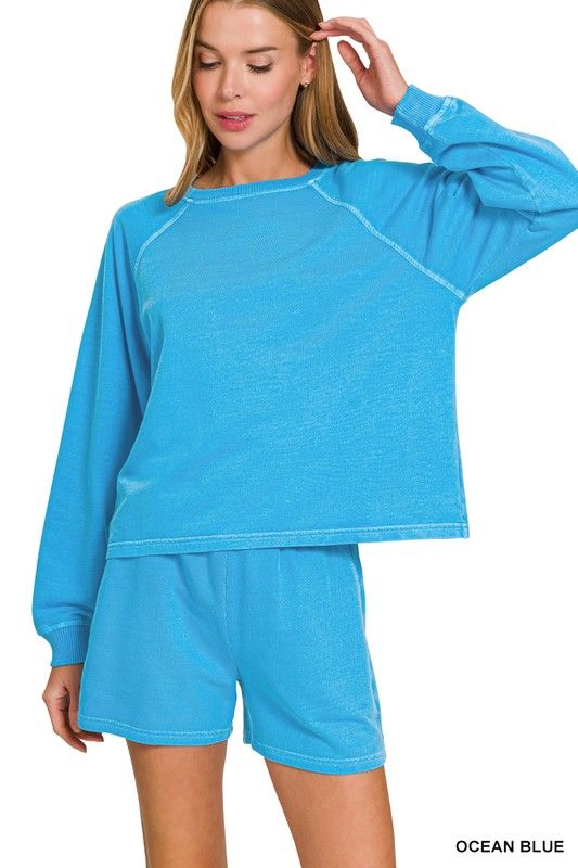 French Terry Shorts Set, Ocean