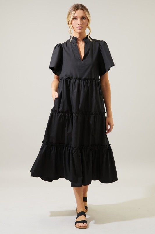 Sugarlips Noelle Midi Dress, Black
