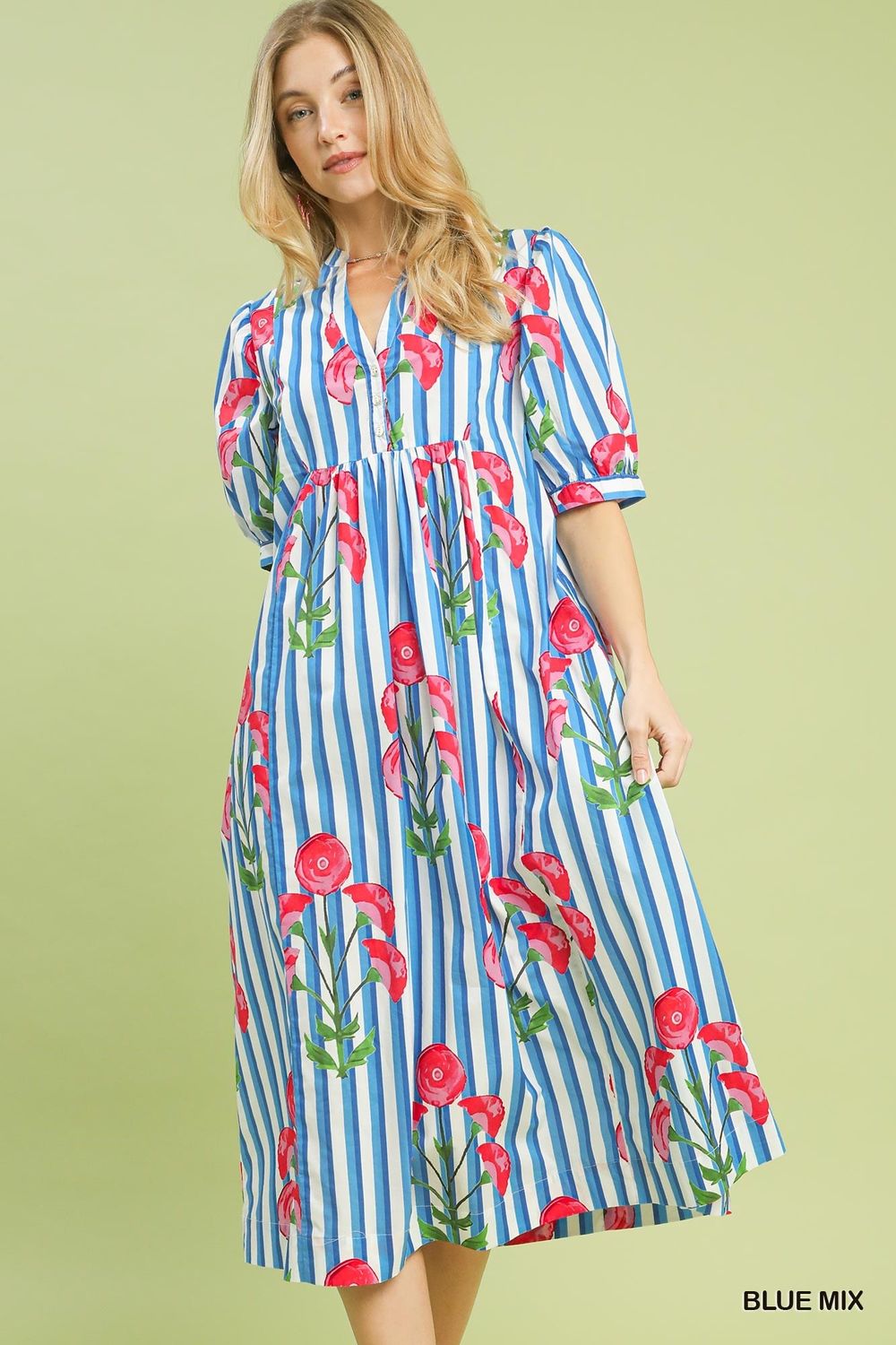 Floral Striped Dress