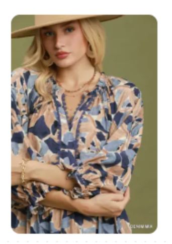 Abstract Print Tiered Dress, Denim Mix