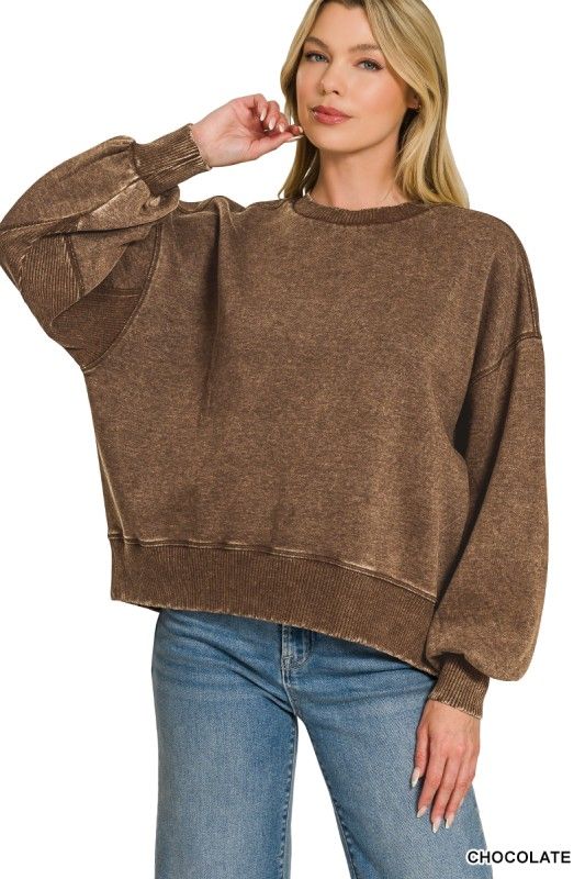 Fleece Pullover, Chocolate