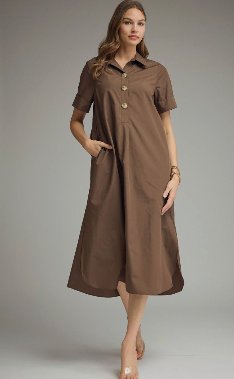 The Sutton Midi Dress, Brown