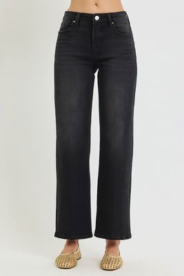 RISEN High Rise Ankle Straight, Black