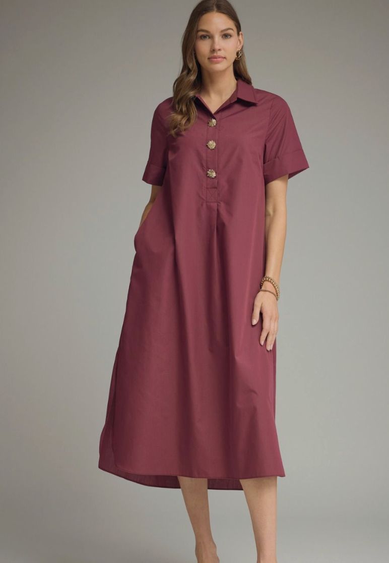The Sutton Midi Dress, Wine