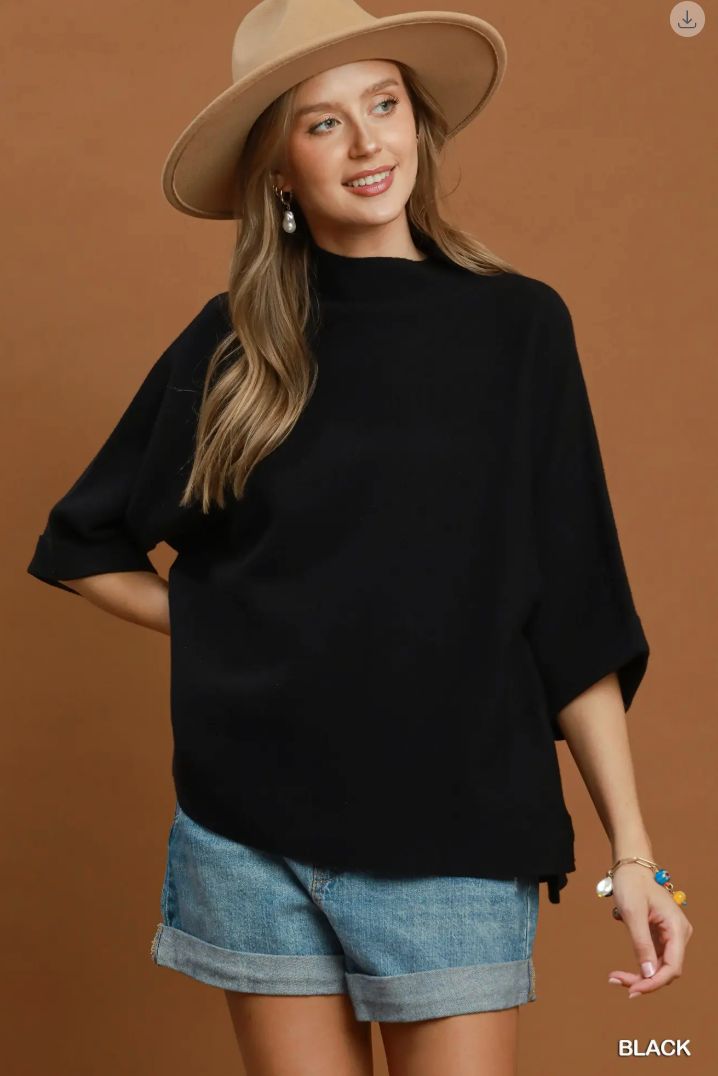 The Palmer Mock Neck Sweater, Black