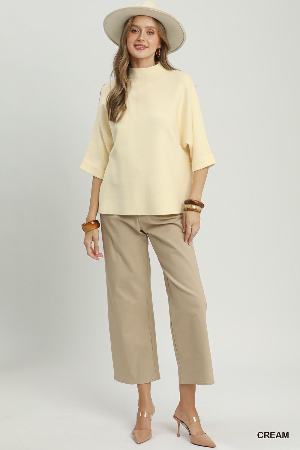 The Palmer Mock Neck Sweater, Cream