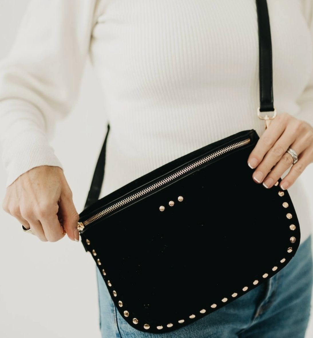 Sabrina Studded Suede Bum Bag