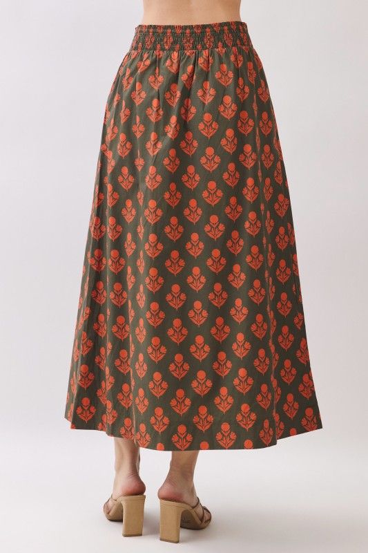Autumn Block Print Skirt