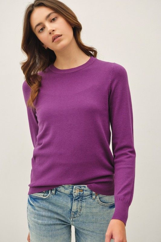 The Everyday Essential Sweater, Purple