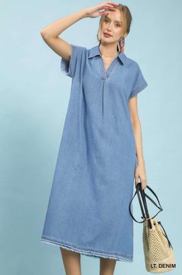 The Hadley Denim Midi Dress