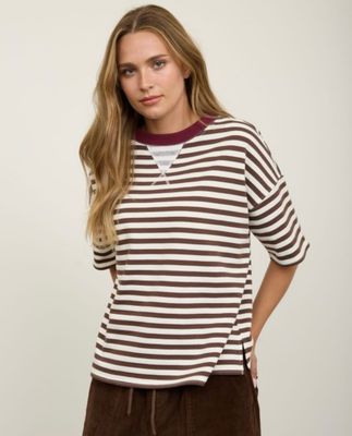 Striped Tee, Brown