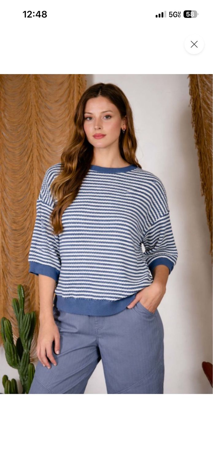 Light Denim Textured Top