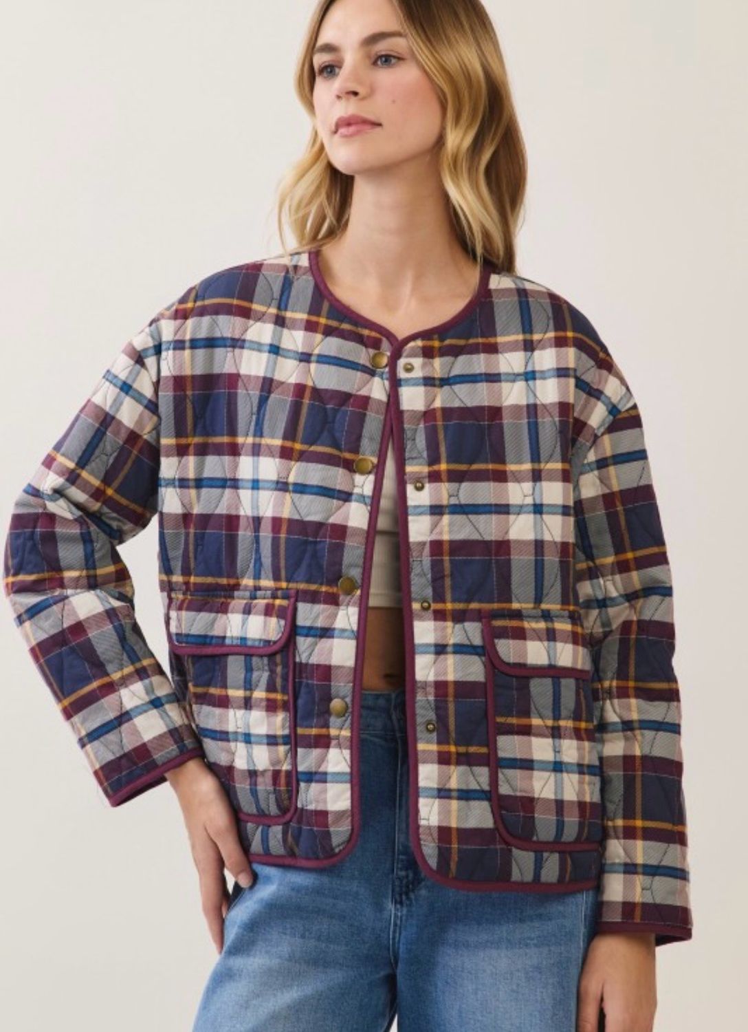 Plaid Quilted Jacket