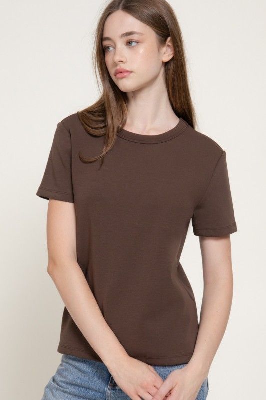 Soft Knit Layering Top, Brown