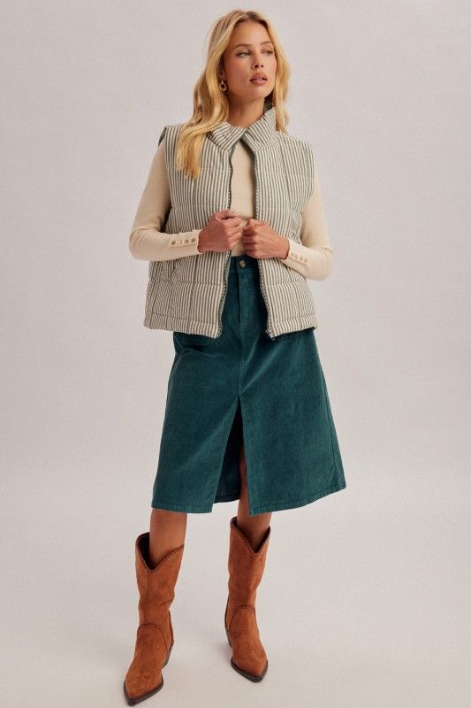 Striped Vest, Green