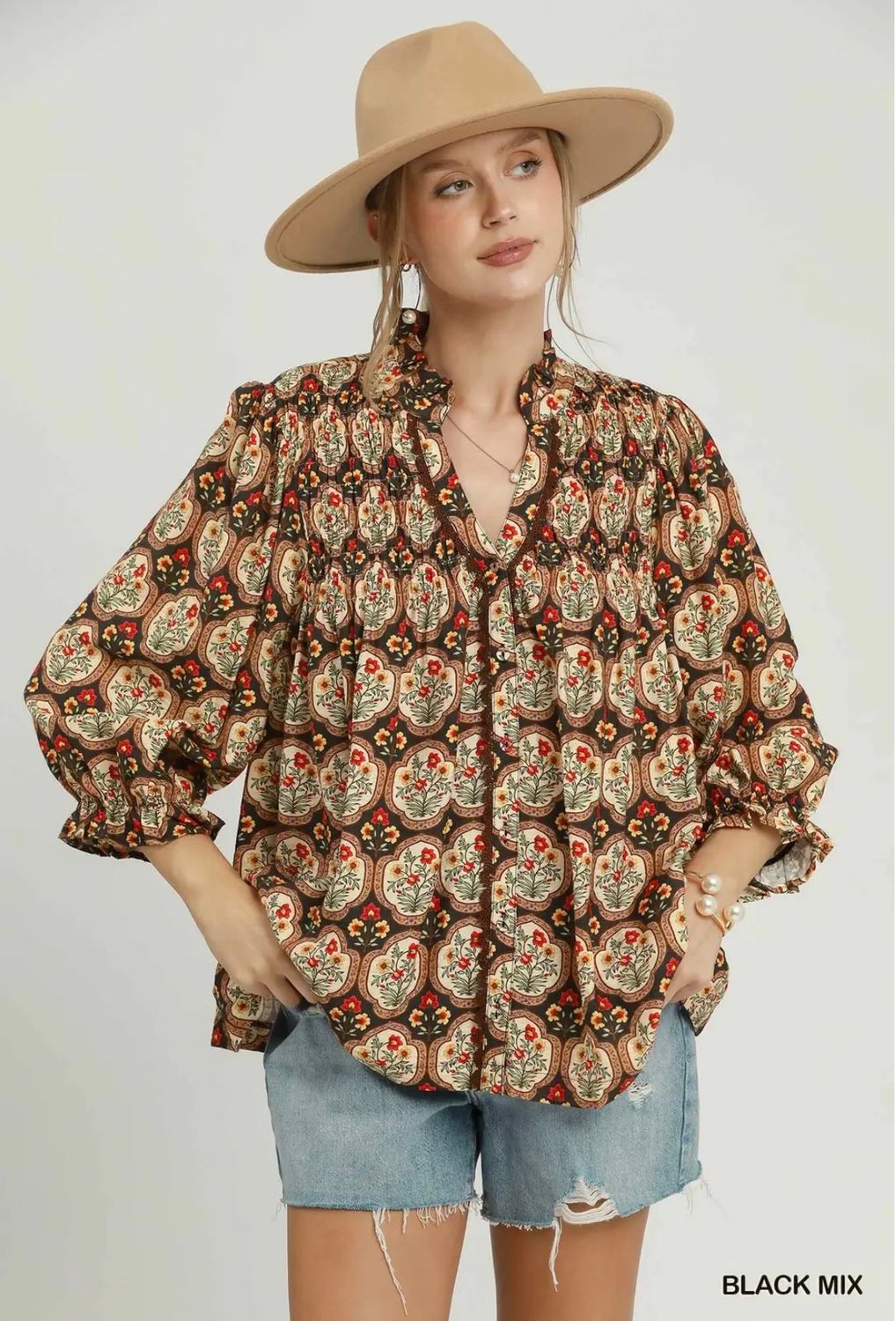 The Midnight Medallion Blouse, Black