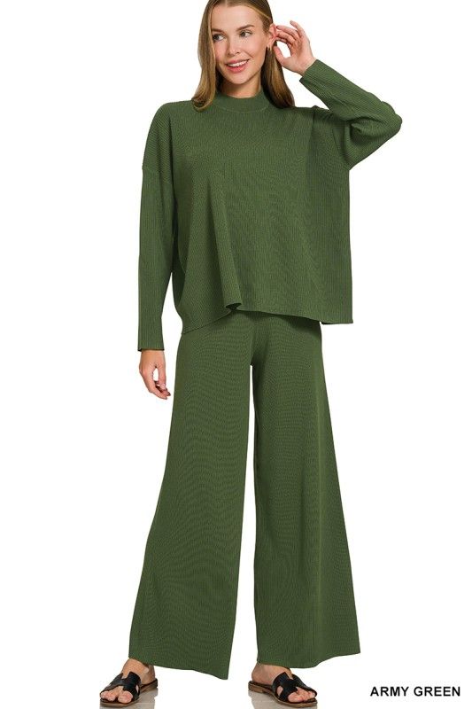 The Simply Together Sweater Set, Army
