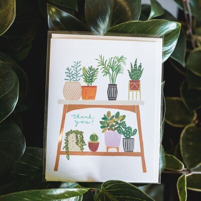 "Thank You" Table with Plants Card