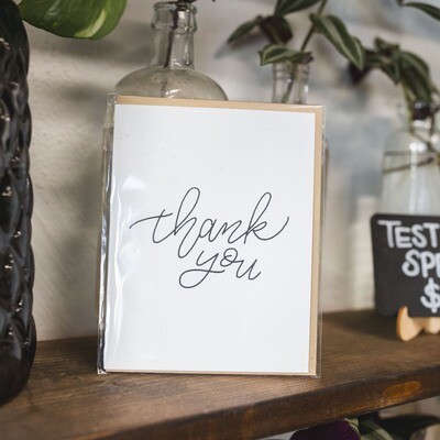 "Thank You" Simple Lettering Card