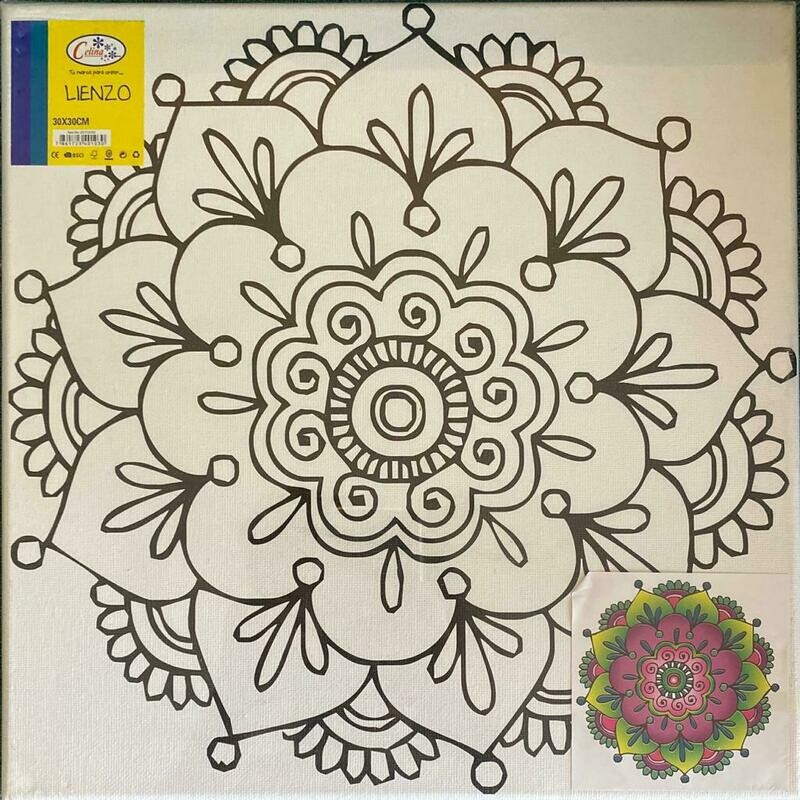 Lienzo grande de mandala para pintar 30 x 30 cm