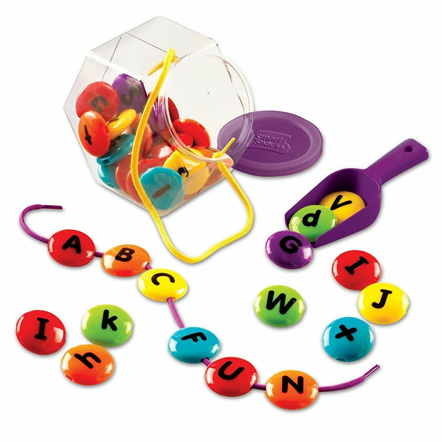 Smart Snacks: ABC Lacing Sweets - Cuentas de colores y letras