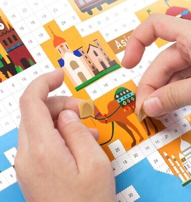 Póster del mapamundi - Poster Sticker World Map