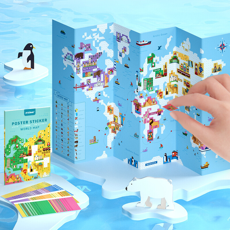 Póster del mapamundi - Poster Sticker World Map