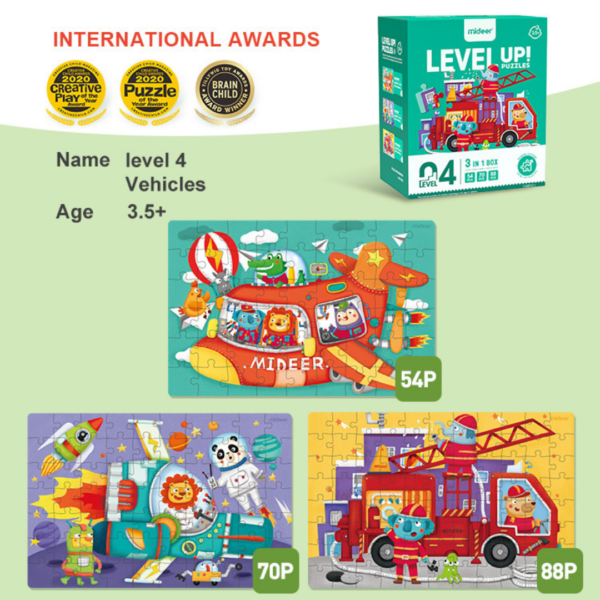 Rompecabezas Level Up 4, medios de transportes
