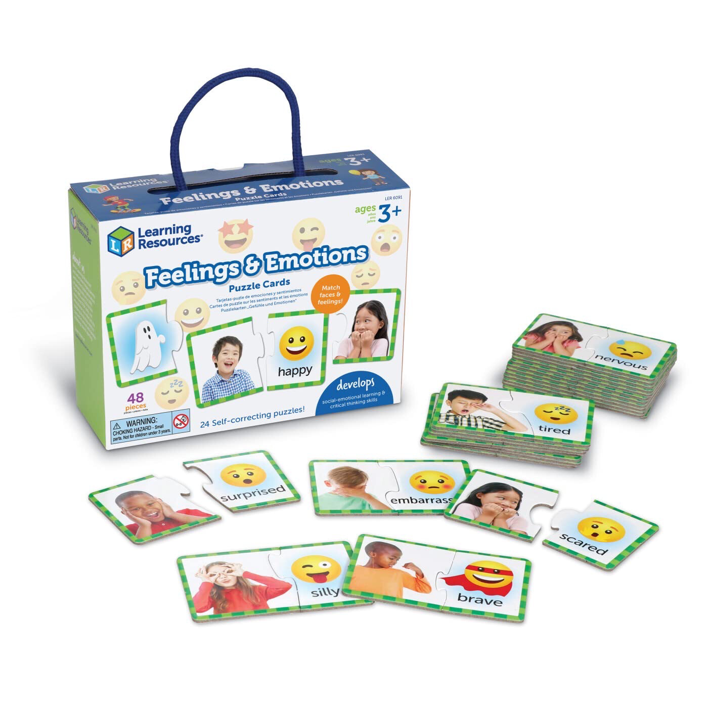 Feelings &amp; Emotions Puzzle Cards- Rompecabezas de emociones