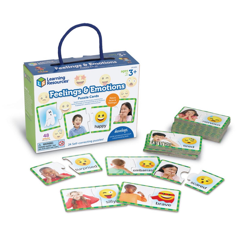 Feelings &amp; Emotions Puzzle Cards- Rompecabezas de emociones